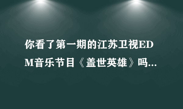 你看了第一期的江苏卫视EDM音乐节目《盖世英雄》吗？怎么样？