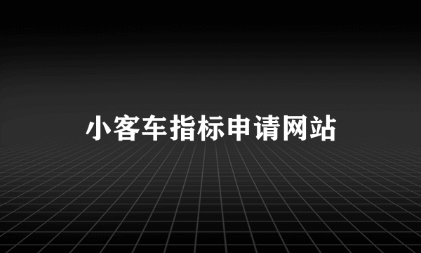 小客车指标申请网站