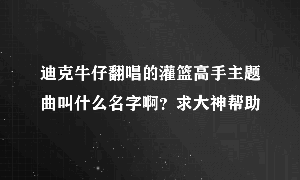 迪克牛仔翻唱的灌篮高手主题曲叫什么名字啊？求大神帮助