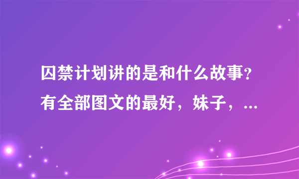 囚禁计划讲的是和什么故事？有全部图文的最好，妹子，男主boss间什么关系？为什么要囚禁他们让他们完