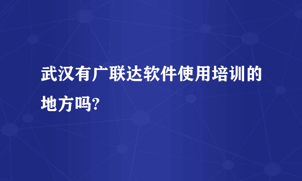 武汉有广联达软件使用培训的地方吗?