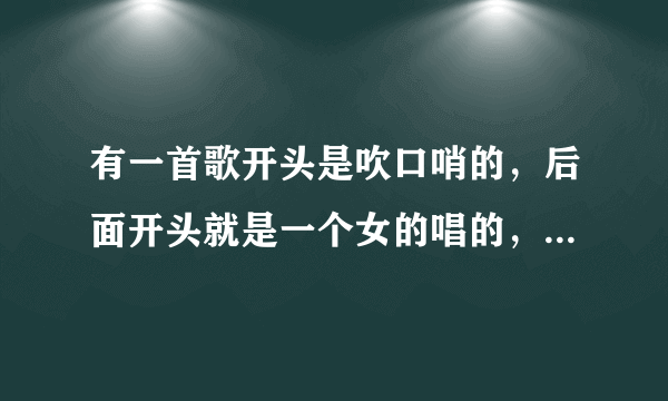 有一首歌开头是吹口哨的，后面开头就是一个女的唱的，然后男女对唱，唱的速度蛮快的，好像是首英文歌，又好像是首韩文歌，记得后面还有I love you重复的几遍