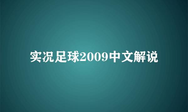 实况足球2009中文解说