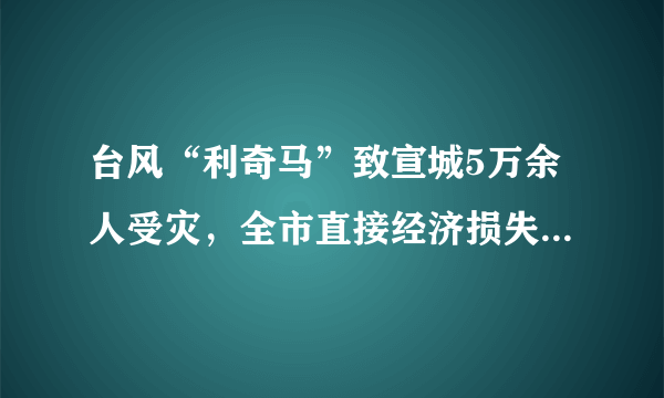 台风“利奇马”致宣城5万余人受灾，全市直接经济损失近5千万元；1名乡镇干部在救灾中失联, 你怎么看？