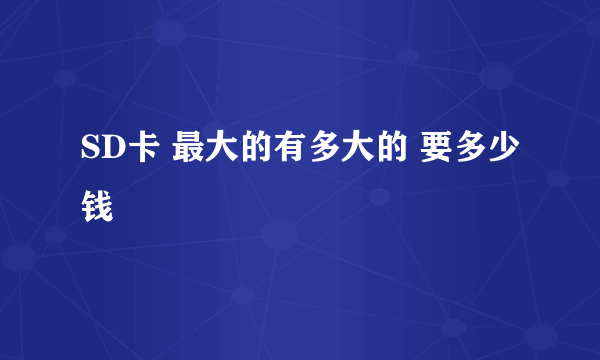 SD卡 最大的有多大的 要多少钱