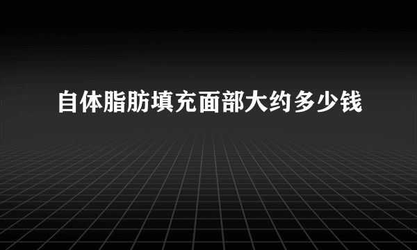 自体脂肪填充面部大约多少钱