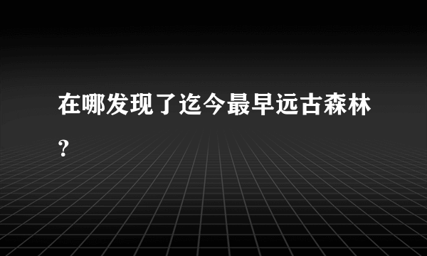 在哪发现了迄今最早远古森林？