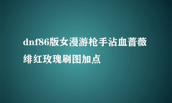 dnf86版女漫游枪手沾血蔷薇绯红玫瑰刷图加点