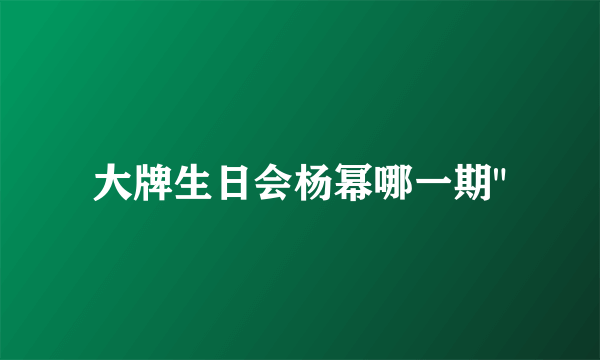 大牌生日会杨幂哪一期