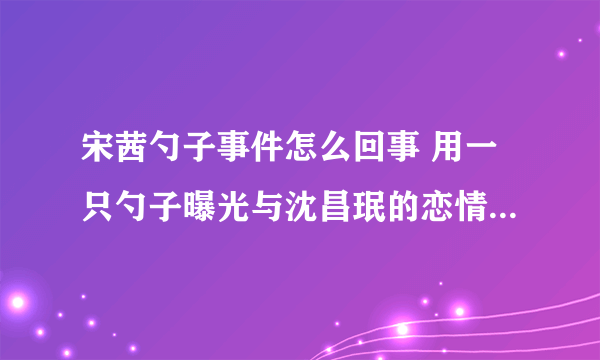 宋茜勺子事件怎么回事 用一只勺子曝光与沈昌珉的恋情 - 娱乐八卦 - 飞外网