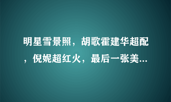 明星雪景照，胡歌霍建华超配，倪妮超红火，最后一张美出新高度