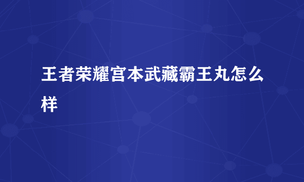 王者荣耀宫本武藏霸王丸怎么样