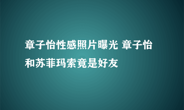 章子怡性感照片曝光 章子怡和苏菲玛索竟是好友