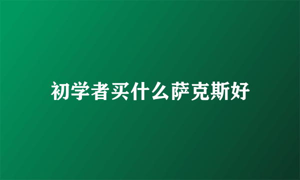 初学者买什么萨克斯好