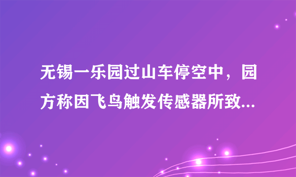 无锡一乐园过山车停空中，园方称因飞鸟触发传感器所致, 你怎么看？