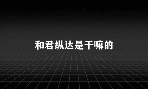 和君纵达是干嘛的