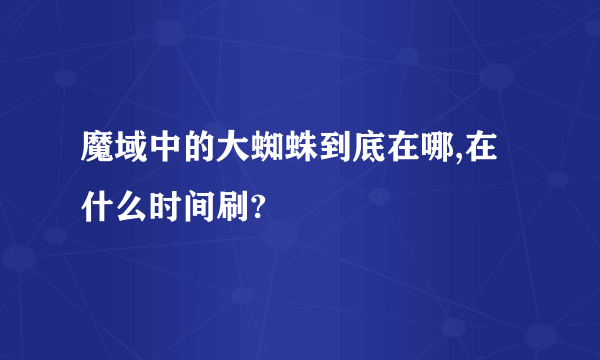 魔域中的大蜘蛛到底在哪,在什么时间刷?