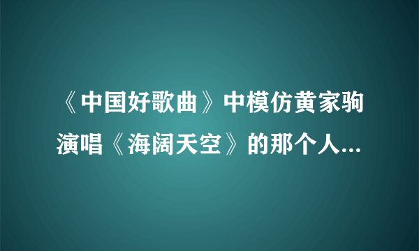 《中国好歌曲》中模仿黄家驹演唱《海阔天空》的那个人，音容笑貌模仿的几乎一模一样。他叫什么名字