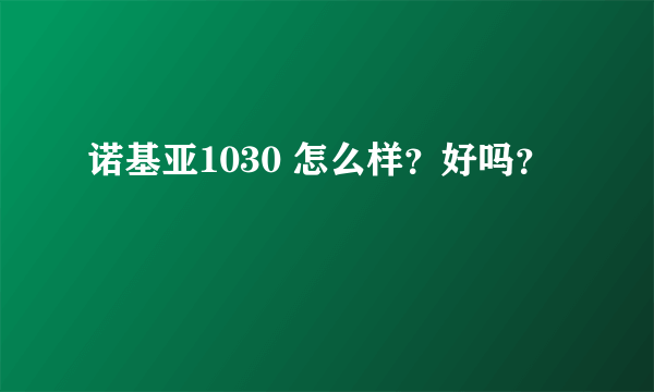 诺基亚1030 怎么样？好吗？