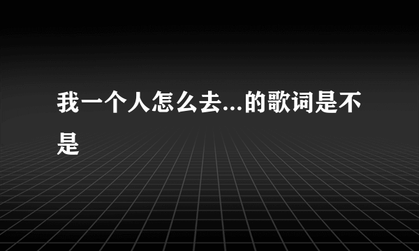 我一个人怎么去...的歌词是不是