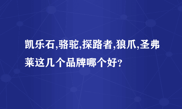 凯乐石,骆驼,探路者,狼爪,圣弗莱这几个品牌哪个好？