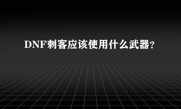 DNF刺客应该使用什么武器？