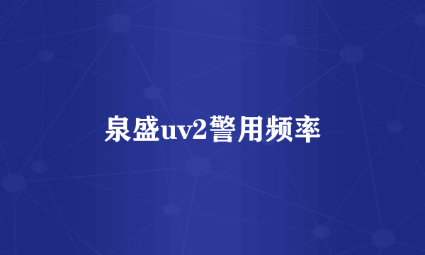 泉盛uv2警用频率