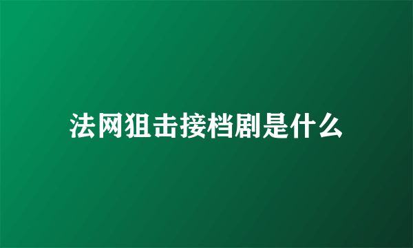 法网狙击接档剧是什么