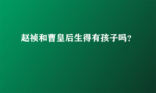 赵祯和曹皇后生得有孩子吗？