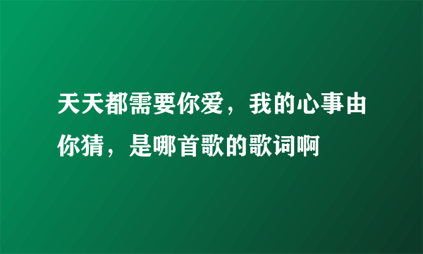 天天都需要你爱，我的心事由你猜，是哪首歌的歌词啊