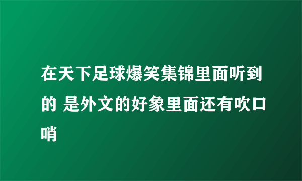 在天下足球爆笑集锦里面听到的 是外文的好象里面还有吹口哨