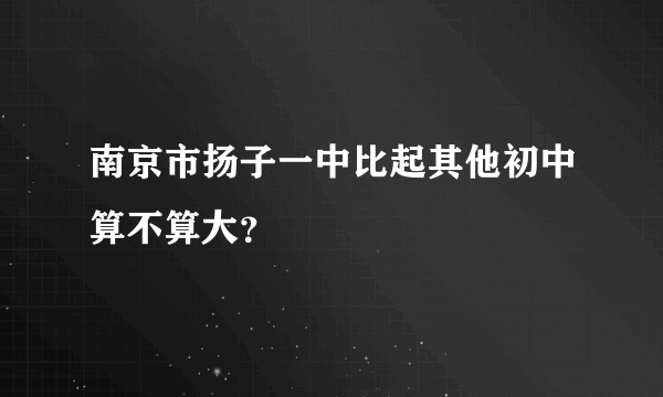 南京市扬子一中比起其他初中算不算大？