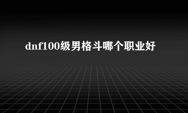 dnf100级男格斗哪个职业好