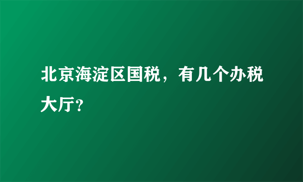 北京海淀区国税，有几个办税大厅？