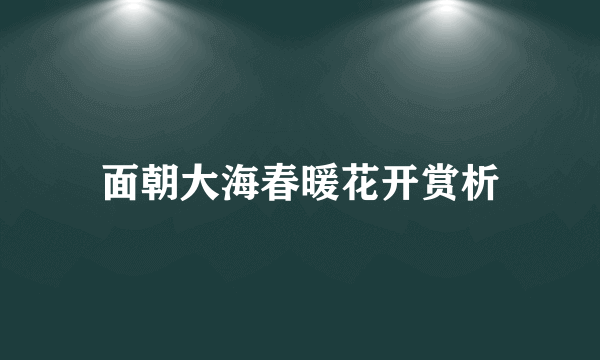 面朝大海春暖花开赏析