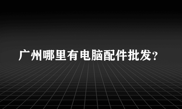 广州哪里有电脑配件批发？