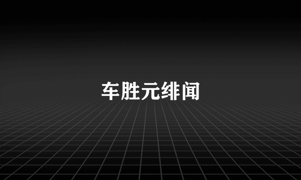 车胜元绯闻