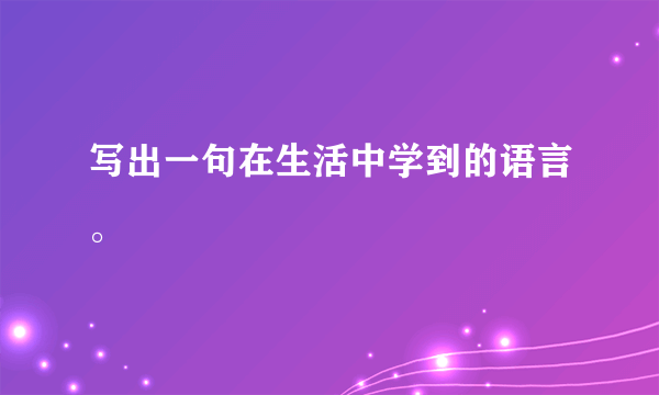 写出一句在生活中学到的语言。