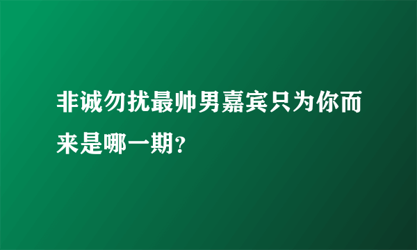 非诚勿扰最帅男嘉宾只为你而来是哪一期？