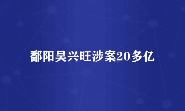 鄱阳吴兴旺涉案20多亿