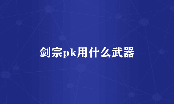 剑宗pk用什么武器