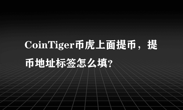 CoinTiger币虎上面提币，提币地址标签怎么填？