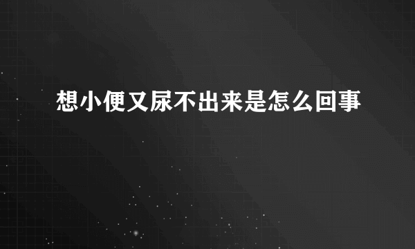 想小便又尿不出来是怎么回事