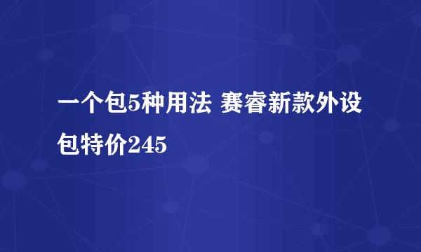 一个包5种用法 赛睿新款外设包特价245