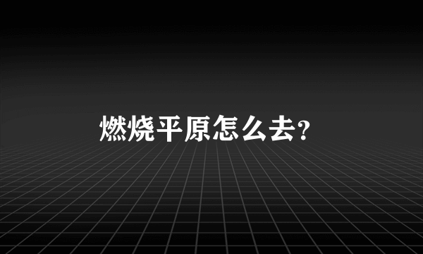 燃烧平原怎么去？