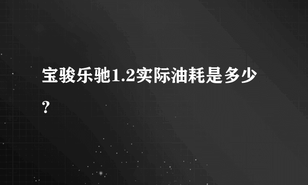 宝骏乐驰1.2实际油耗是多少？