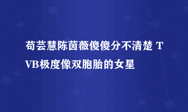 苟芸慧陈茵薇傻傻分不清楚 TVB极度像双胞胎的女星