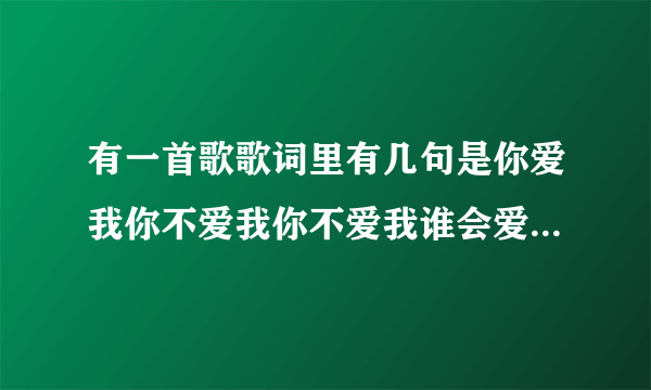 有一首歌歌词里有几句是你爱我你不爱我你不爱我谁会爱我求歌名