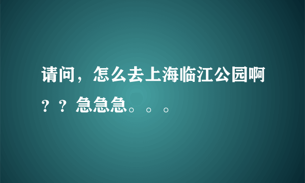 请问，怎么去上海临江公园啊？？急急急。。。