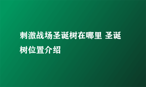 刺激战场圣诞树在哪里 圣诞树位置介绍